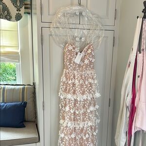 Floral Lace Spaghetti Strap Dress
